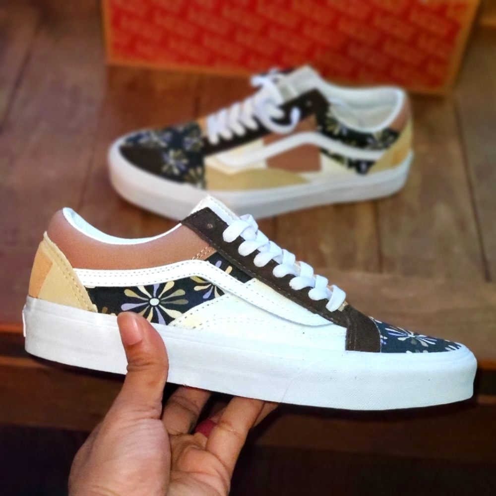 Brown Patchwork Vans